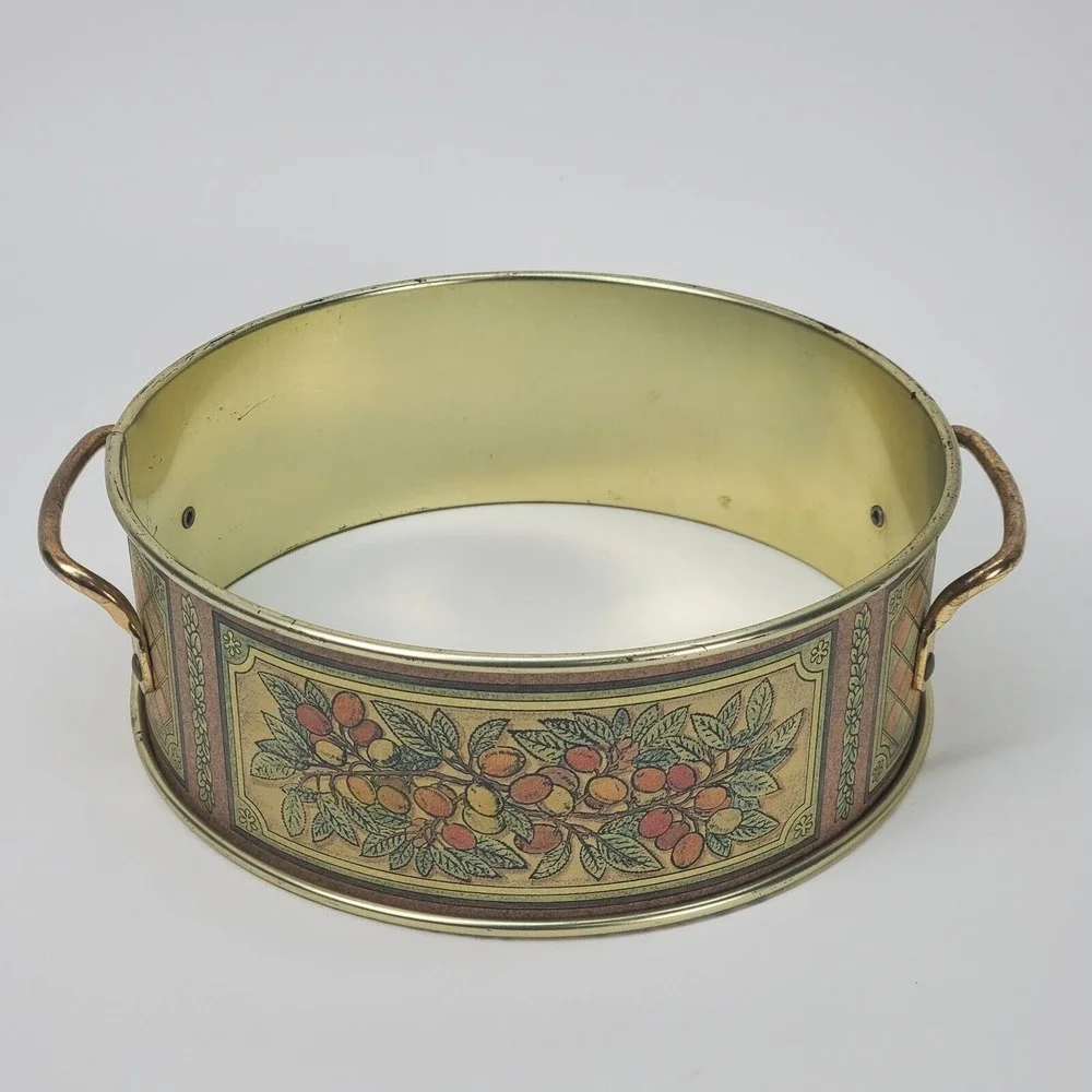 Vintage Pyrex 624 Metal Casserole Carrier Cradle Harvest‎ Fruit Diamond Pattern
